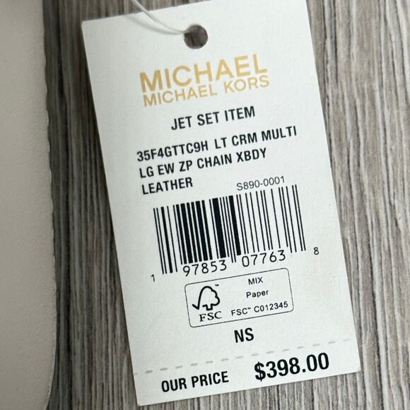 Michael Kors Jet Set Large Leopard Print Calf Hair East West Chain Crossbody Bag - Picture 3 of 8